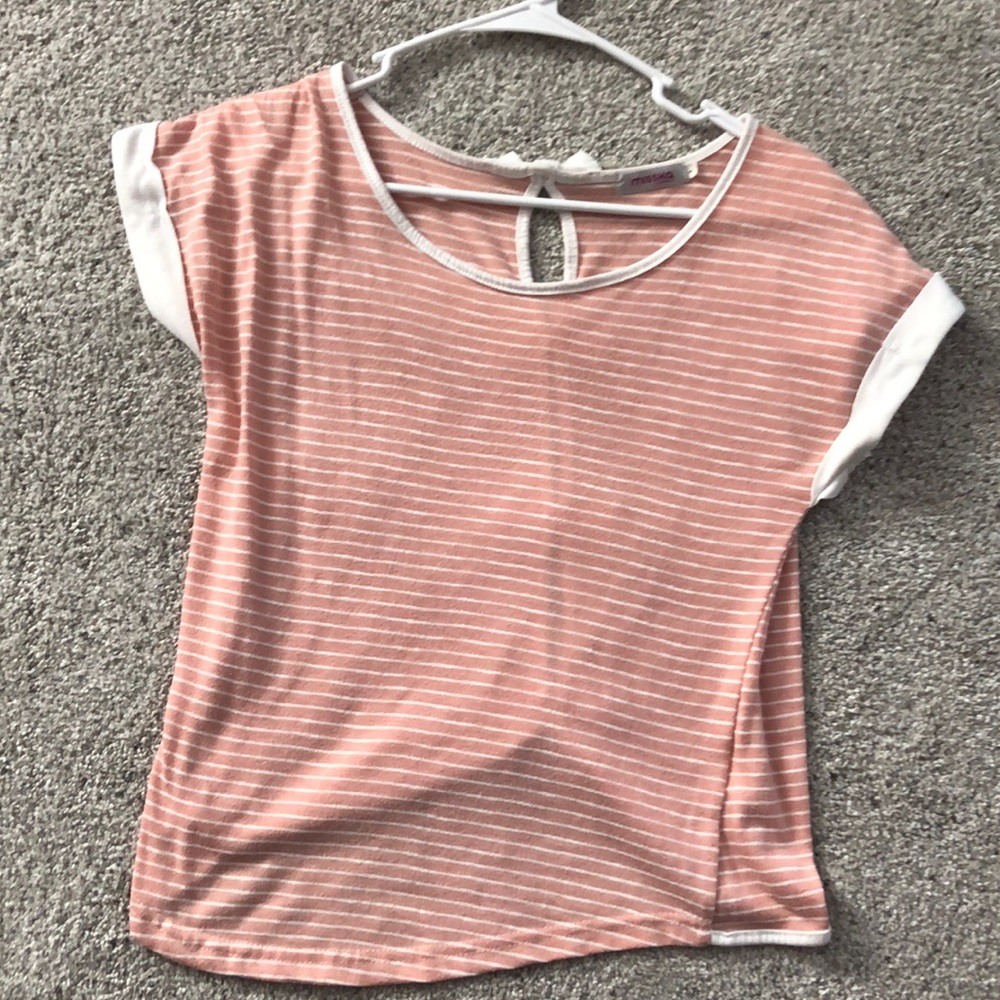 Striped bow tee